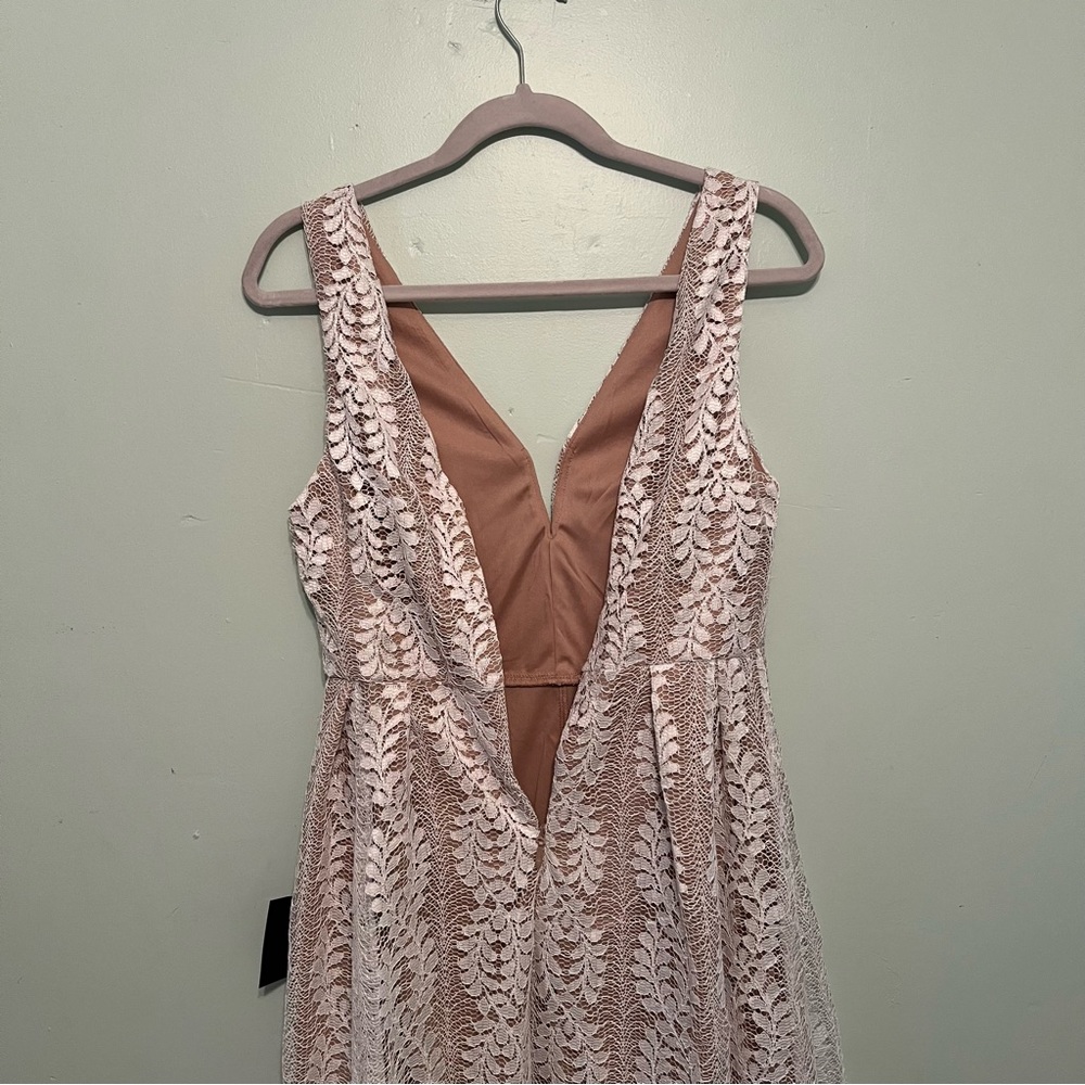 Lulu’s Dress All of My Heart White Lace Skater Dress Sz M NWT V Neck Sleeveless - Picture 12 of 14